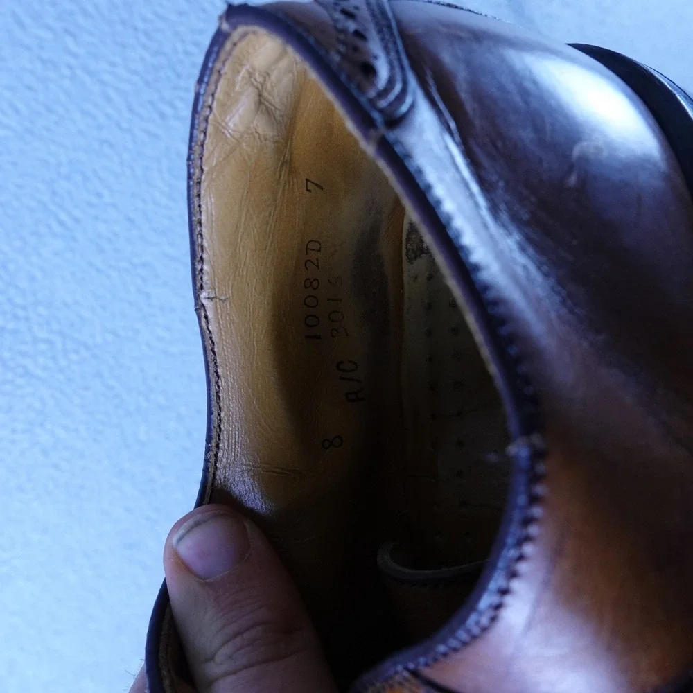 Cole Haan Mens Brown Leather Saddle Oxford Brogue Dress Shoes 10082D‎ Made USA 8